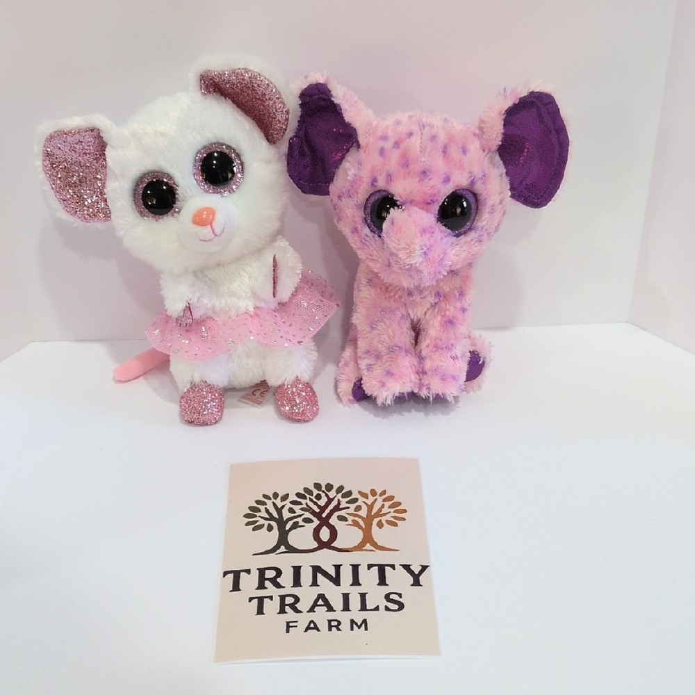 TY Beanie Baby Pretty In Pink Duo